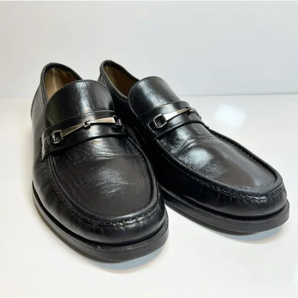 Men’s Florsheim Comfortech Black Pinched Leather Loafer, Size 10 1/2 EEE